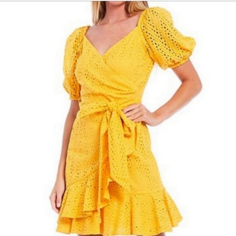 Sachin & Babi Davie Lace Mini Wrap Ruffle Dress Sz 4 NWOT Spring Easter - Picture 2 of 14